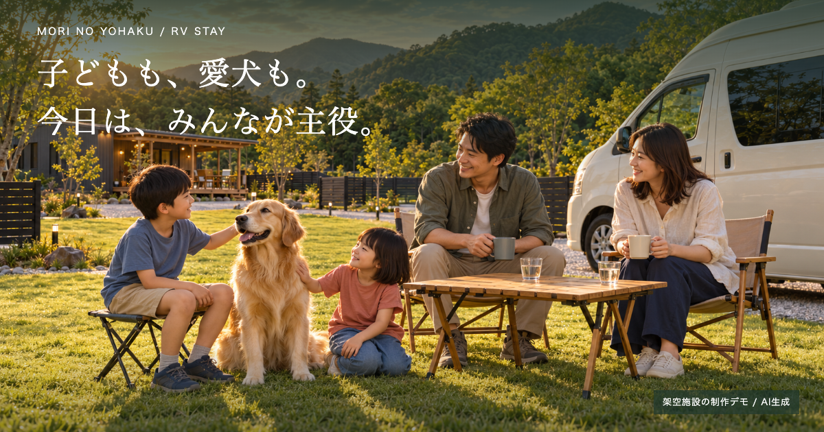 架空施設の制作デモ・森の余白 RVステイ